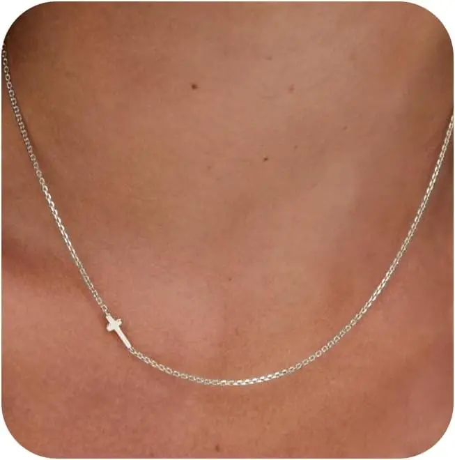 

Колье с крестиком для женщин, изящное колье-чокер с крестиком из позолоченного золота 14K, маленькое золотое колье с крестиком, милые золотые колье для женщин, модель B