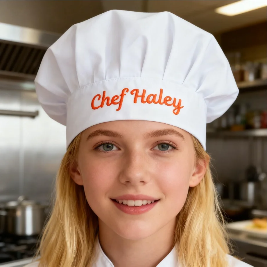 Custom Embroidered Chef Hat, Embroidered Design Chef Hat, Professional Baking Chef Hat with Name, Adjustable Chef Hat for Baking