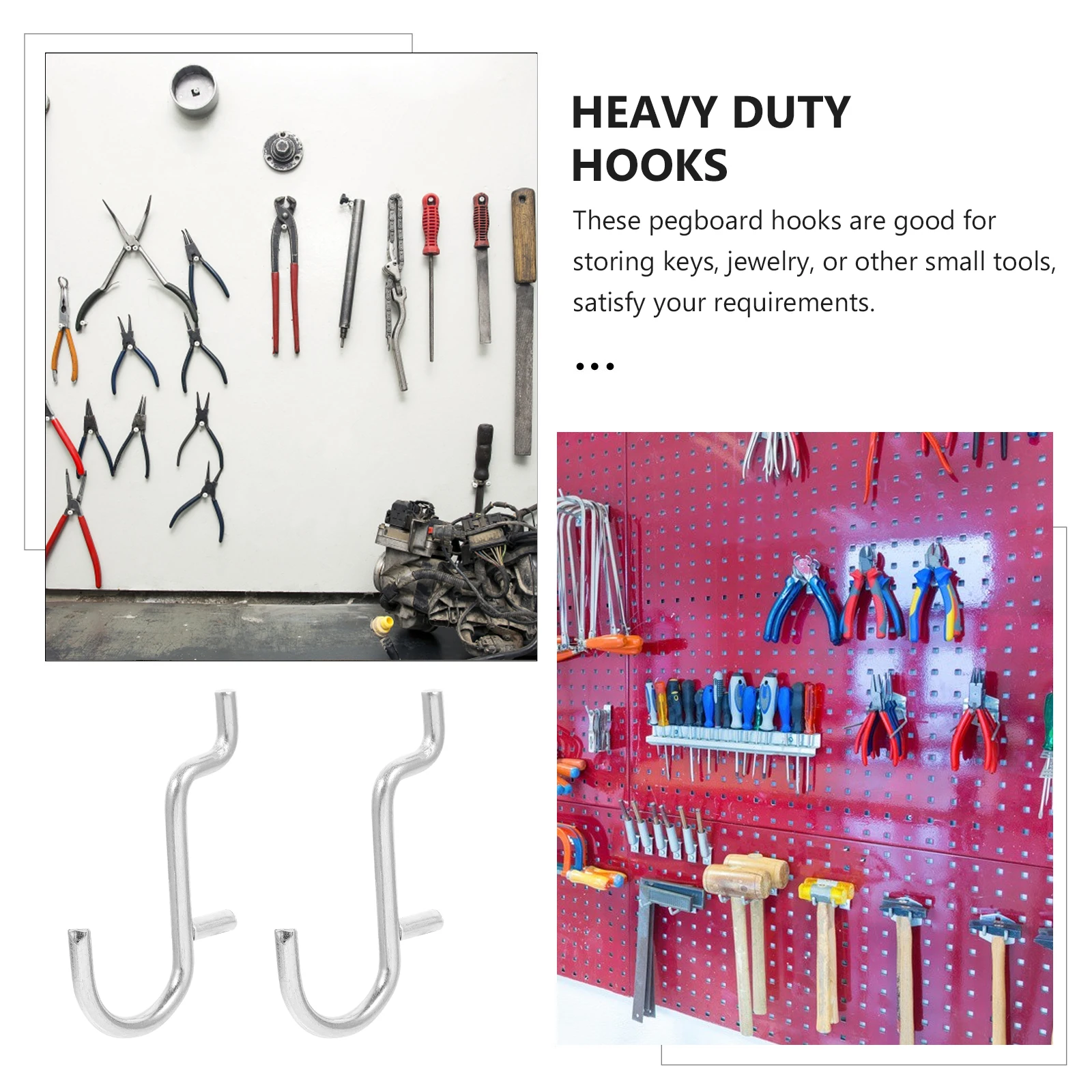 

20Pcs Metal Pegboard Hooks Small Heavy Duty Utility Hangers for Garage Home Workshop Tool Storage Pegboard Hooks