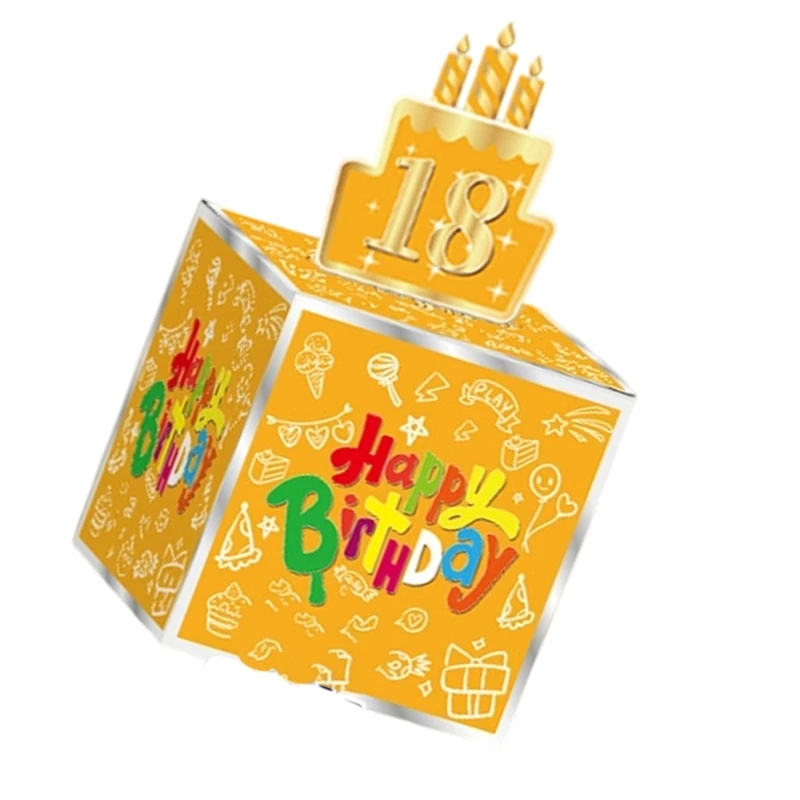 

Quick Setup Birthday Party Decoration Pull Out Surprise Money Box With Age Number Gift Ideas 15UB