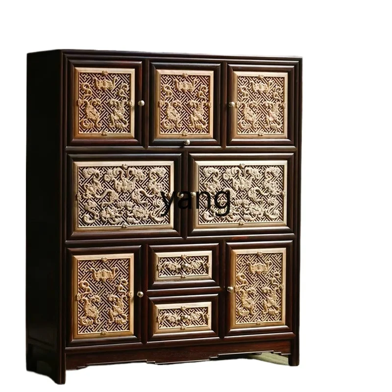 

yjq storage cabinet tea room entrance desktop ornament palace gold silk nanmu wanfu cabinet