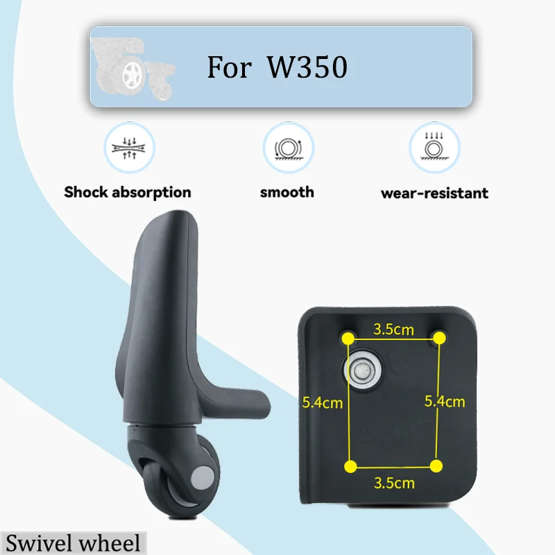

For W350 Ultra-Quiet Luggage Wheels — Silent Glide on Any Surface 360° Smooth Rotation Fits Most Suitcases For Replacement