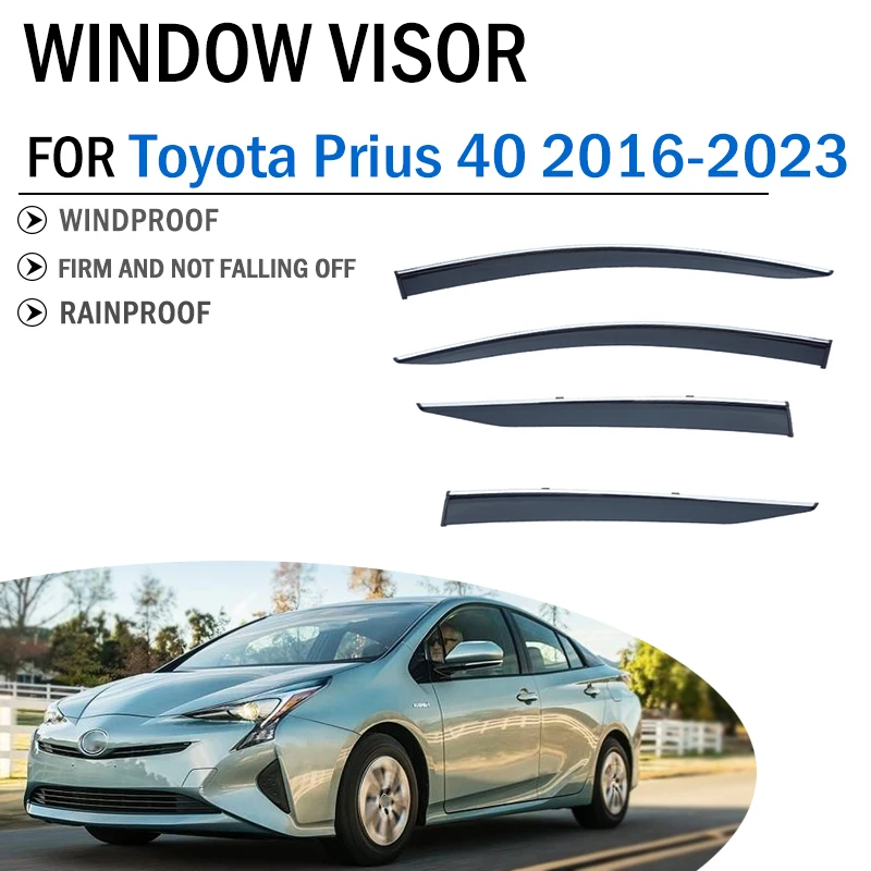 

2016-2023 FOR Toyota Prius 40 Window Visor Deflector Visors Shade Sun Rain Guard Smoke Cover Shield Awning Trim Car Accessories