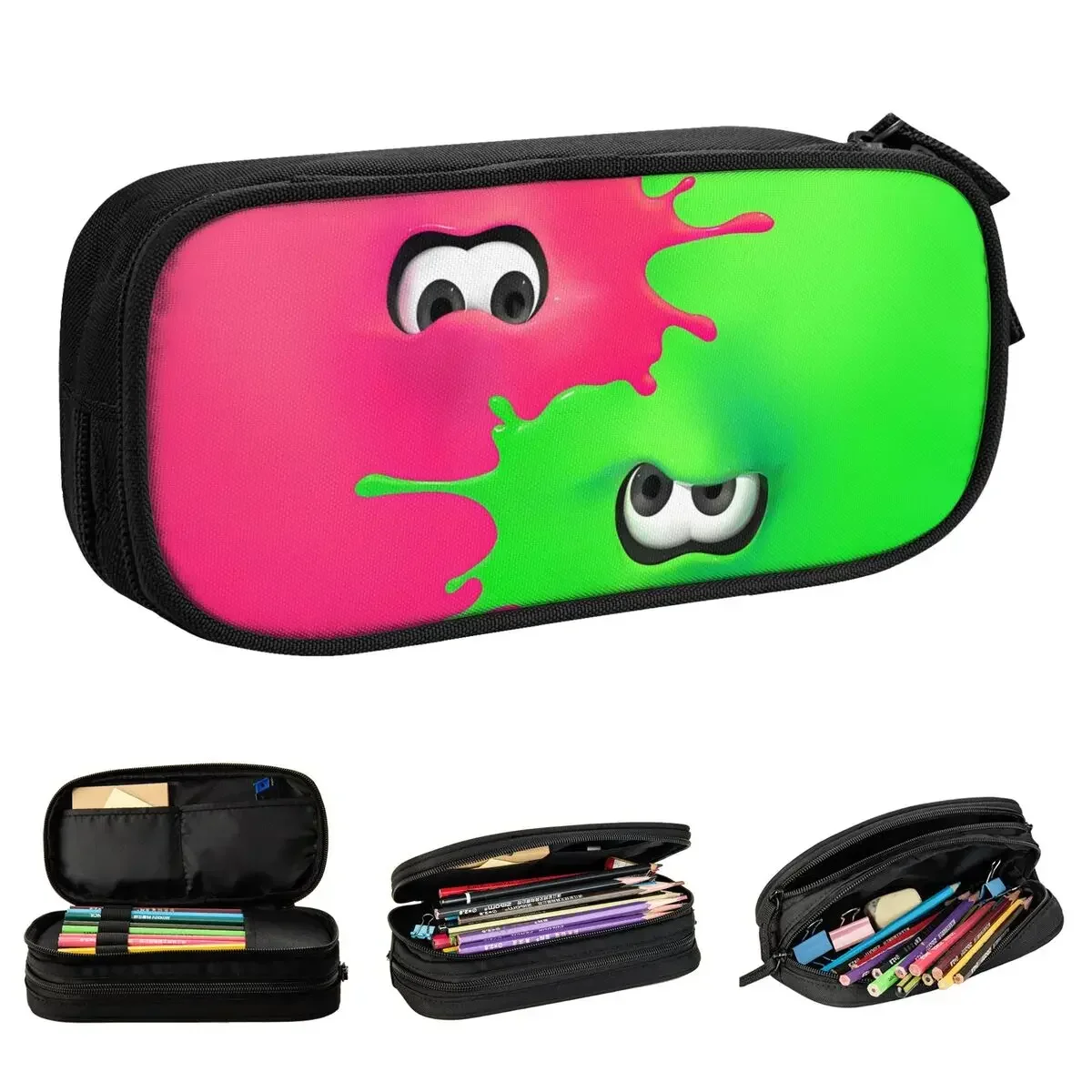 

Cute Splatoon Pencil Cases Cartoon Video Game Pen Holder Bag Student Big Capacity Office Cosmetic Pencil Box