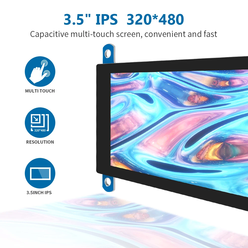 JRP3516 3.5 "LCD Monitor สำหรับ Raspberry Pi4 3 3B 480*320พิกเซลโมดูลหน้าจอสัมผัสความจุ Mini pc จอแสดงผลความจุ T