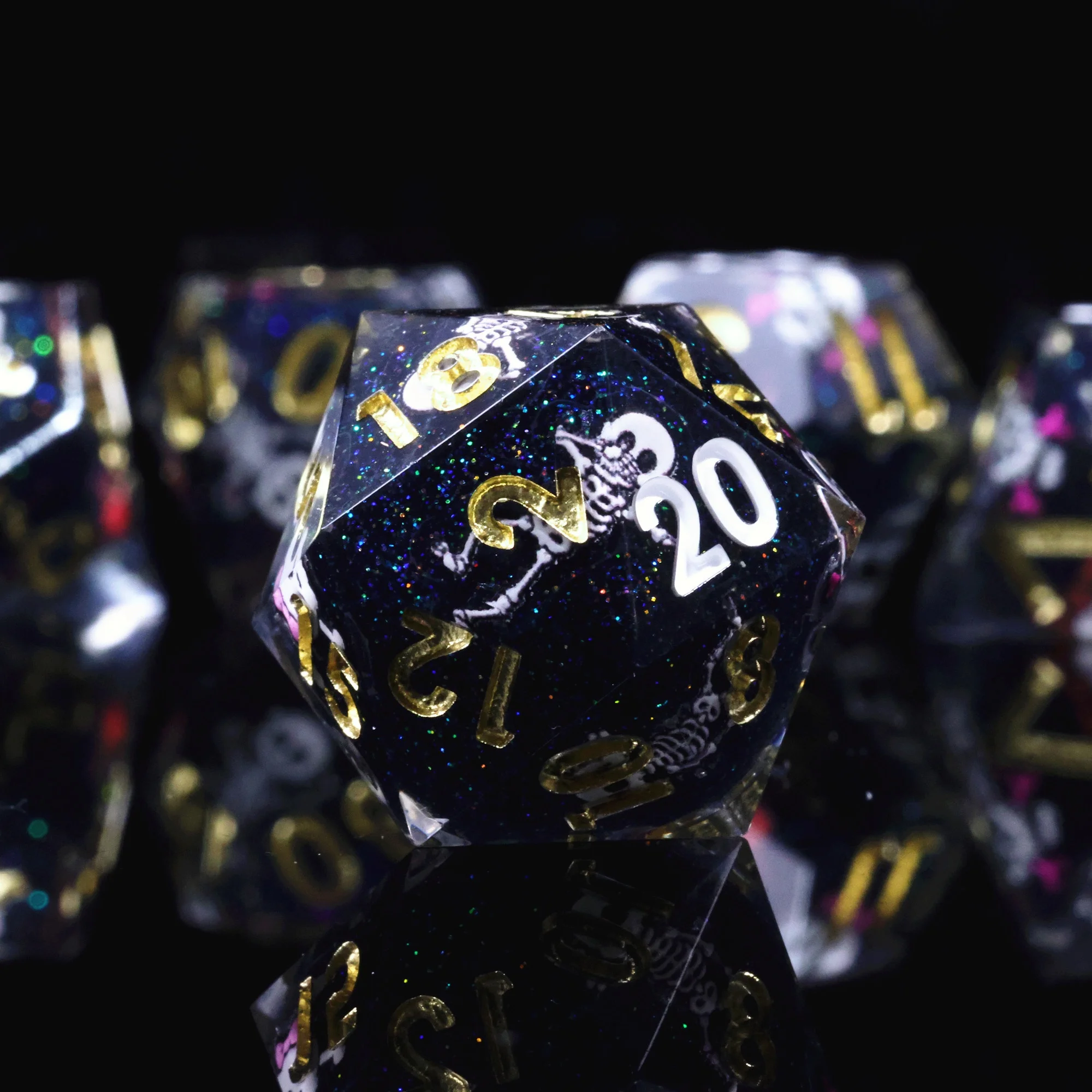 

Набор кубиков MINI PLANET DnD, 7 шт./компл., кости ручной работы из многогранной смолы для TRPG Dungeons & Dragons Skeleton Summoning DND Dice D6 D20