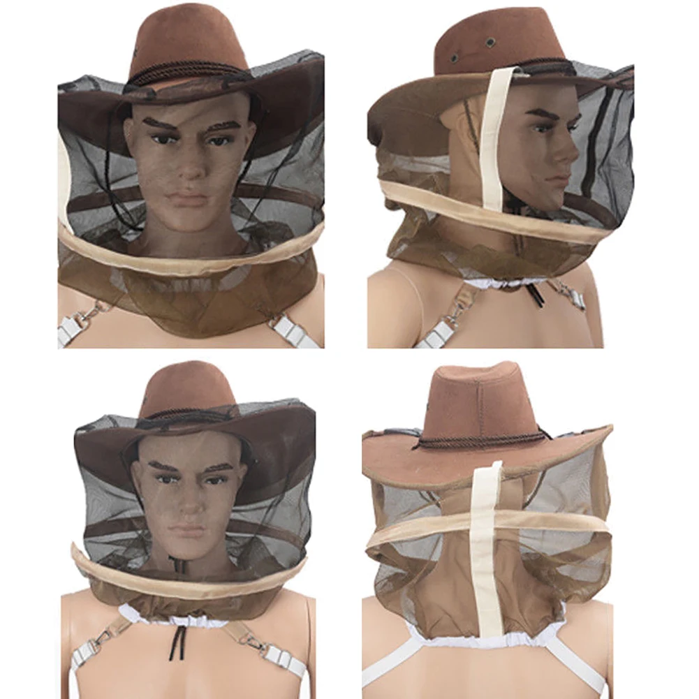 Anti Bee Beekeeping Hat Professional Mosquito Bug Insect Outdoor Protector Bee Resistance Net Mesh Head Face Cap Cowboy Cap