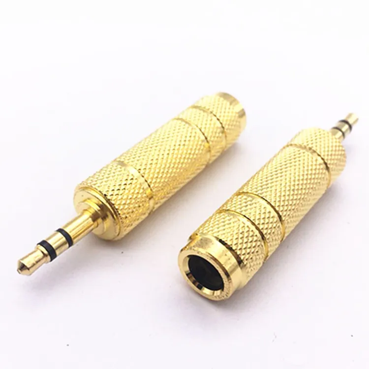 20pcs Gold-plated 3.5 cm to 6.35 female adapter audio plug microphone large to small 3.5 to 6.5 audio adapter Passive Components