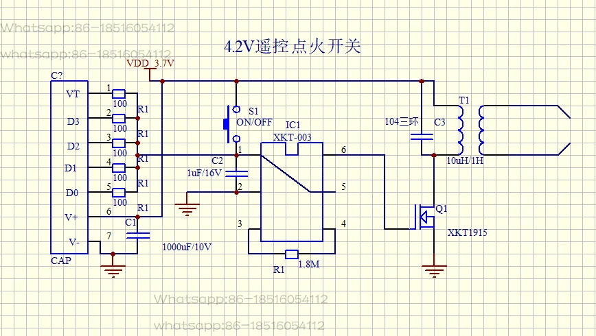 50 Meters Long-distance Remote Control High Voltage Module Boost Coil Discharge XKT203-46