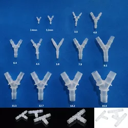 Plastic Barbed Y Piece Connector Pipe Hose Ø2.4/3.2/3.5/3.8/ 4.8/6.4/7.9/9.5/11.1/12.7/15.8mm Joiner Tubing Air Fuel Water 3 Way