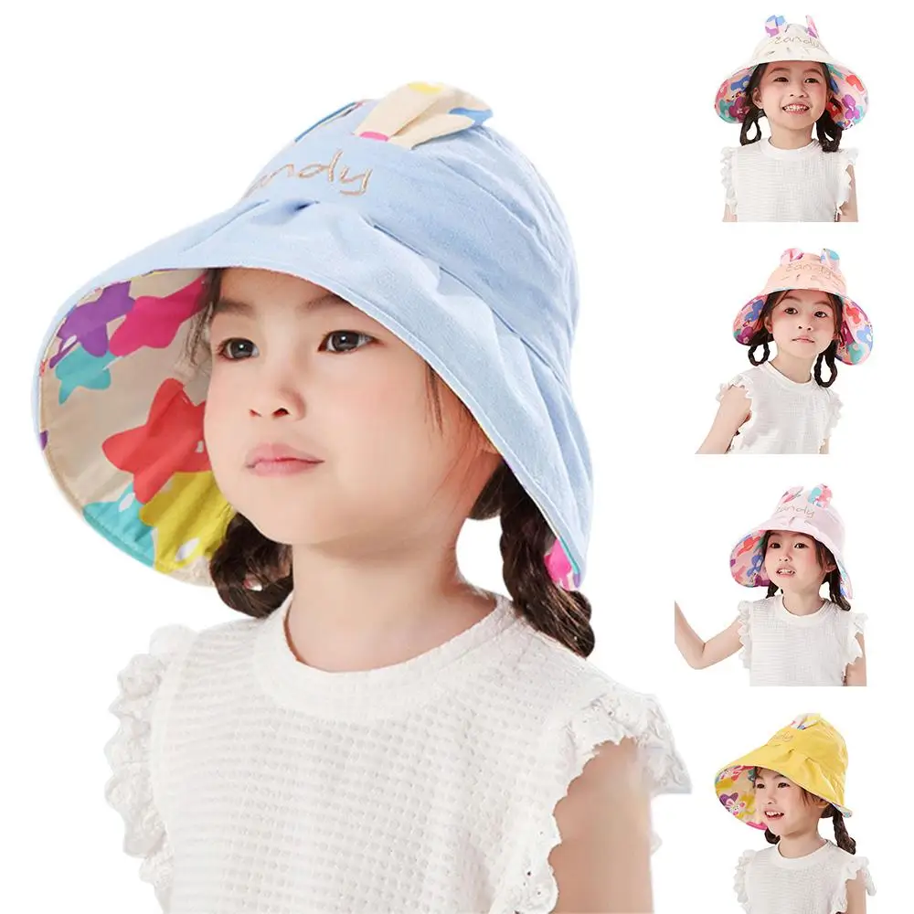 Sombrero de sol para niños con diseño hueco, ala ancha ajustable, sombrero de protección solar para niñas UPF 50+ 6M-5Y, sombrero de protección solar para bebés
