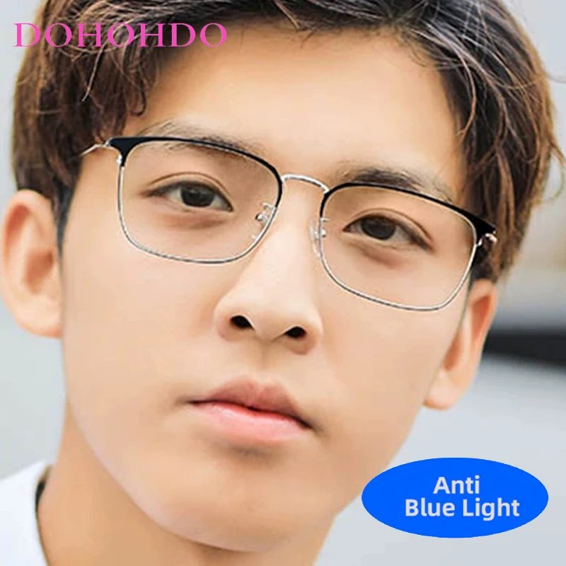 

Classic Brand Design Blue Light Square Metal Optical Glasses Men Women Vintage Luxury Computer Anti-Blue Light Eyewear Lentes