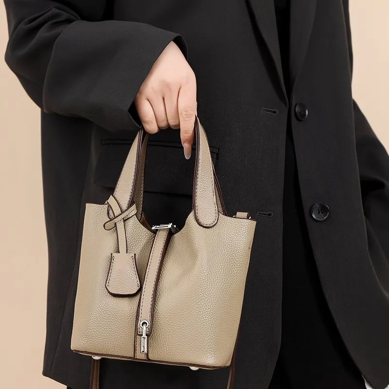 

Luxury Brand Elegant Handbag for Women, Genuine Leather Tote Bags with Crossbody Function