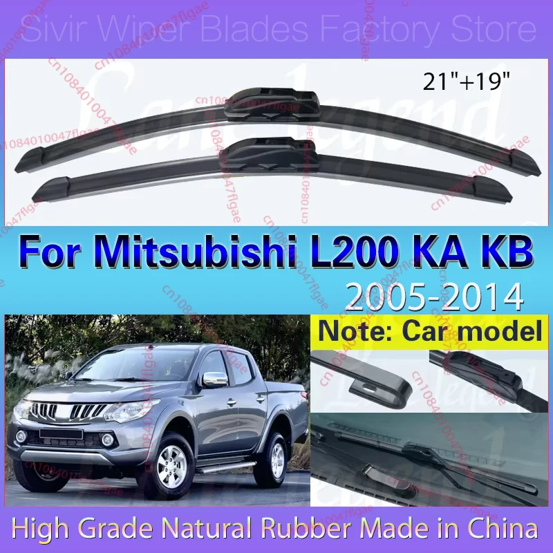 

Wiper Front Wiper Blades For Mitsubishi L200 KA KB 2005 - 2014 Windshield Windscreen Window Rain Brushes 21"+19" Car Accessories