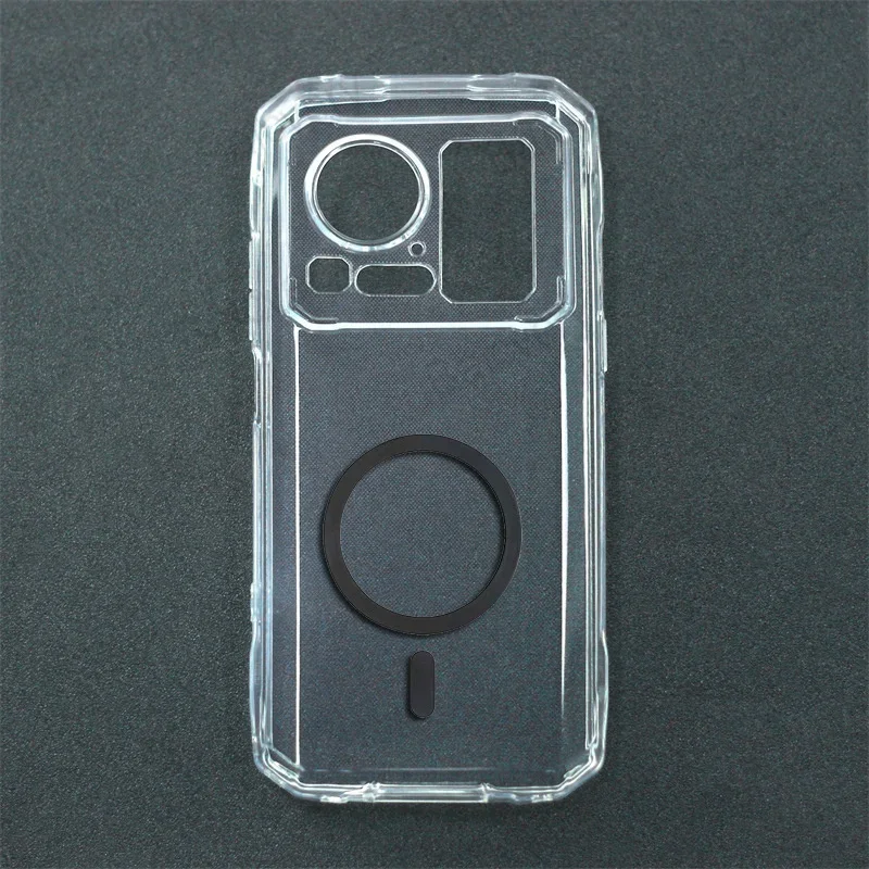 Funda de moda para Hotwav Cyber 15, carcasa transparente negra, cubierta protectora trasera de TPU con pegatina magnética