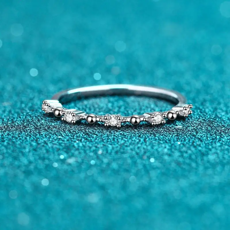 

Luxury Platinum Pt950 Customizable 7.5 Points Moissanite Ring for Women in 18k White Gold with Engraving Wedding Jewelry
