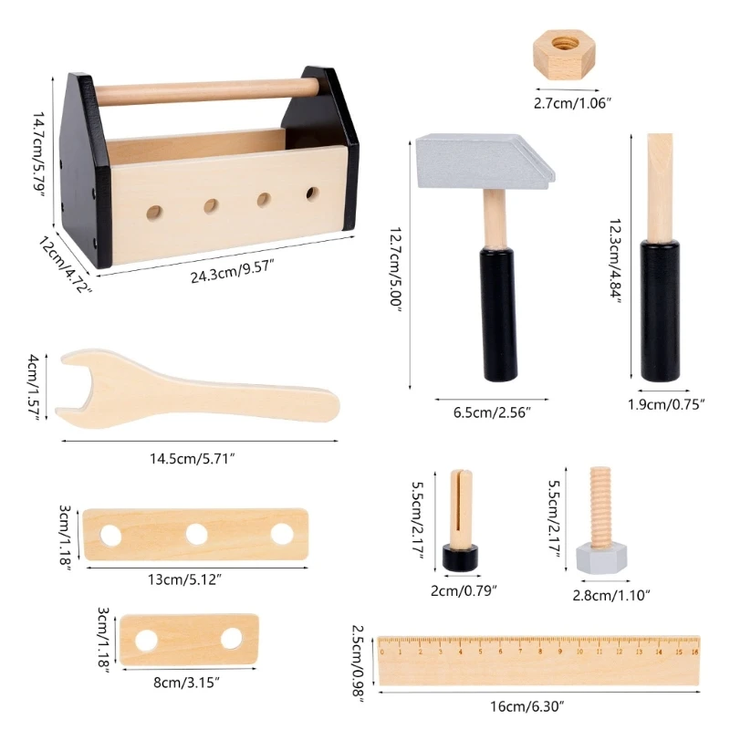 나무 도구 상자 장난감 어린이 DIY 수리 도구 세트 미취학 아동 미세 모터 기술 장난감