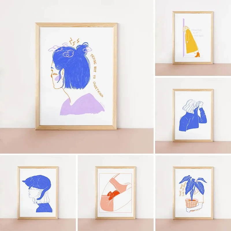 Abstract Art Painting Poster A Wonderful Day Girl's Room Decoration Canvas Printing Home Living Room Wall Art Frameless Painting