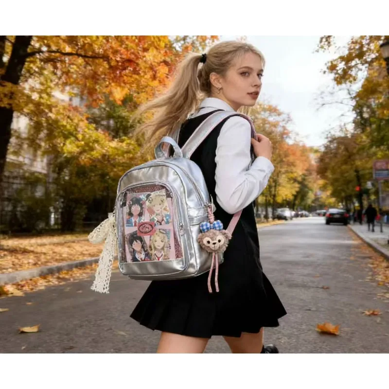 Y2K Cute Mini Backpack Women Kawaii Ita Bag Sweet Girl Transparent Rucksack DIY Personality Display Knapsack Lolita Shoulder Bag