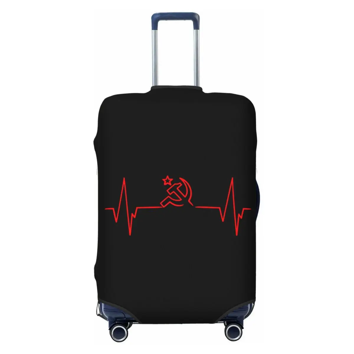 Custom Heartbeat Rossia Russia CCCP Travel Luggage Cover Elastic USSR Suitcase Cover Protector Fit 18-32 Inch