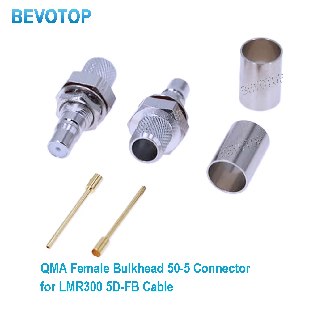 

10Pcs/lot 5D-FB LMR300 QMA Female Bulkhead 50 Ohm 50-5 QMA Connector for 5DFB LMR300 Cable BEVOTOP RF Connector Wholesales