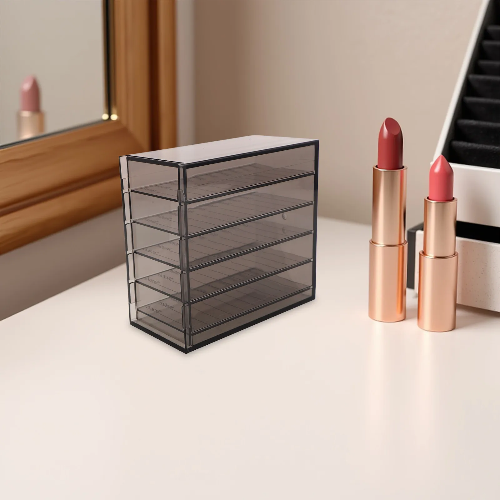 5 Layer Eyelash Case Translucent Black Portable Storage Organizer for Lash Extensions Tools False Eyelashes and Accessories