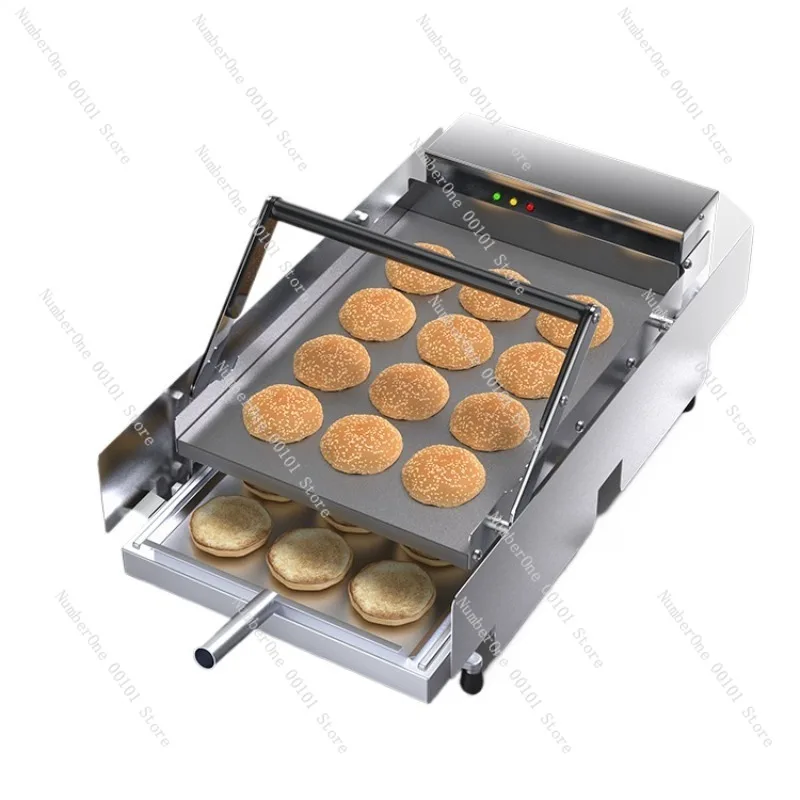 Modern Commercial Hamburger Bun Toaster Small Automatic Double Layer Bread Warmer Heating Machine for Burger Shop Fast Food