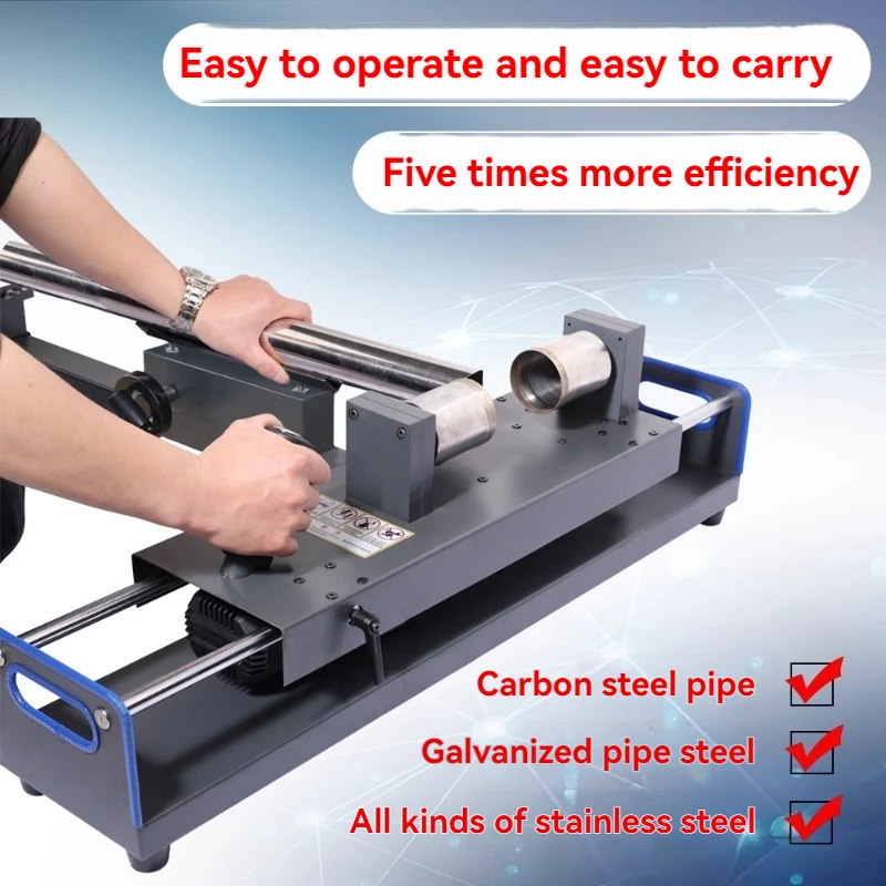 Portable electric stainless steel chamfering machine, used for stairs,handrails,railings,and other special cutting applications