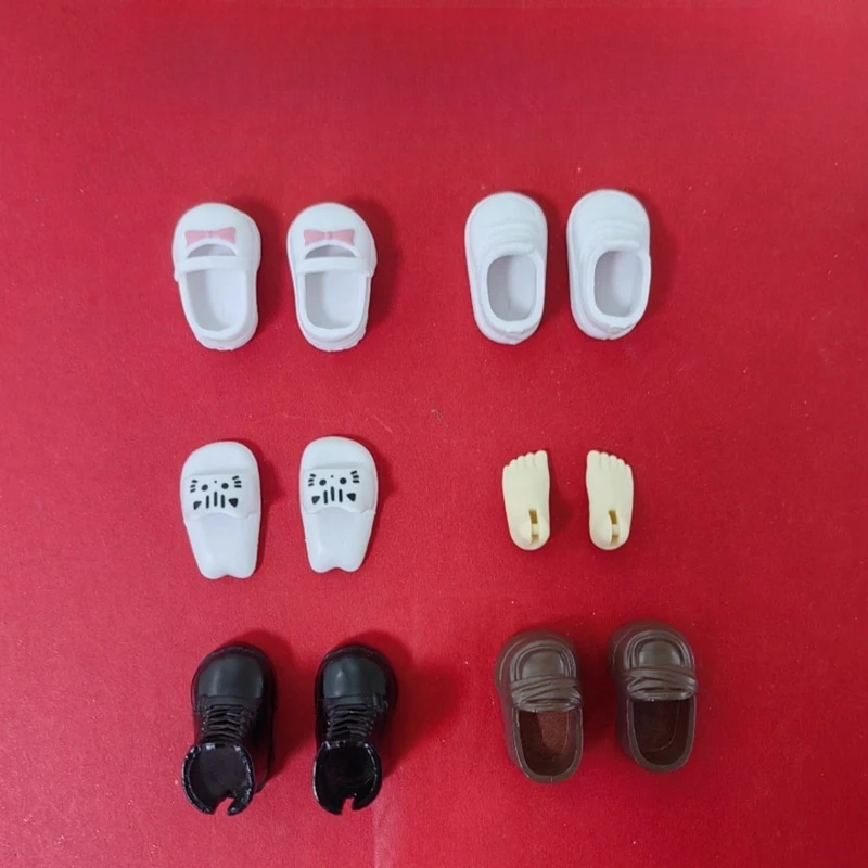 Ob11/12 Piece BJD Doll Magnetic Shoe Set DIY Cartoon Character Miniature Statue Decoration Item Assembled Magnetic Leather Shoes