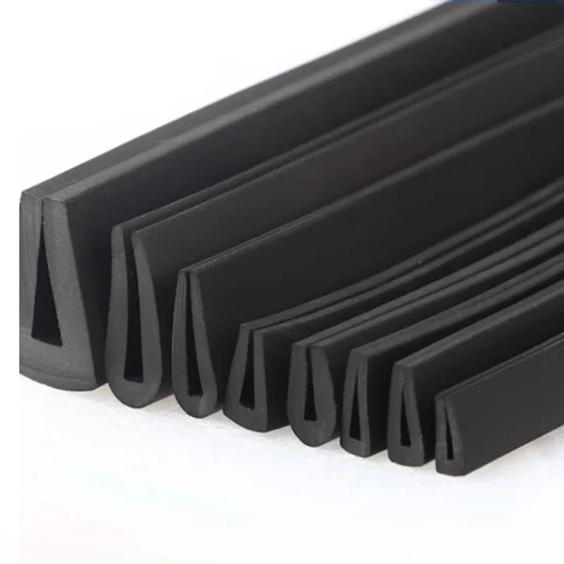 

1Meters Black Rubber Edge Strip U Section Anti Oil Seal Edge Shield Encloser Inner Groove Width 1 2 3 4 5 6 8 10 12mm
