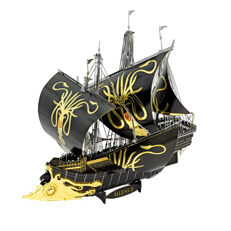 Metal Assembly Model DIY 3D Puzzle Silent Red Fort Magic Mountain Iron Throne Desktop Small Ornament Handmade Toy Gift