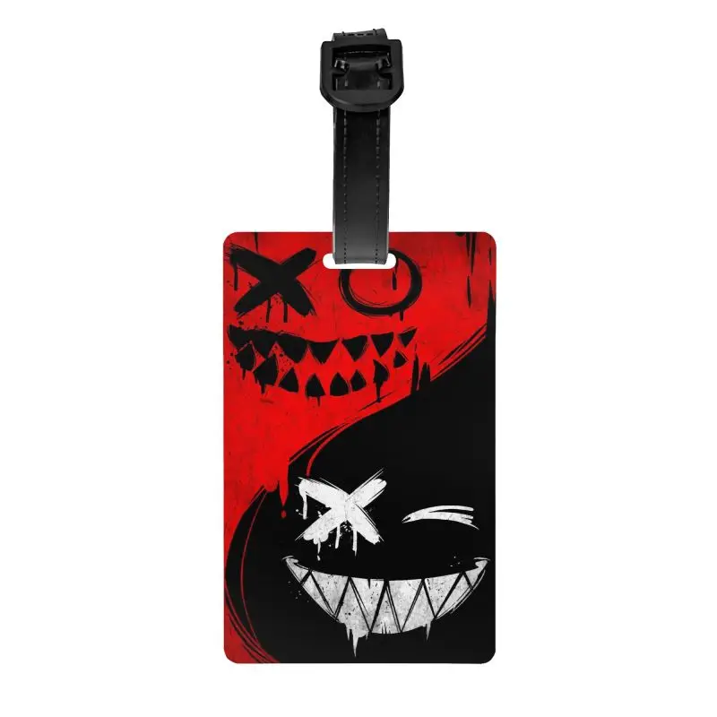 Evil Head Luggage Tag with Name Card Privacy Cover ID Label for Travel Bag Suitcase Portable Baggage Boarding Tag Label