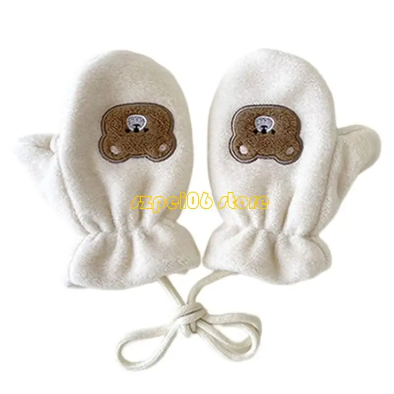 45BF 防風子供用手袋、安全首吊りディテール付き、屋外遊び用軽量暖かいミット 1-5T & 6-12T