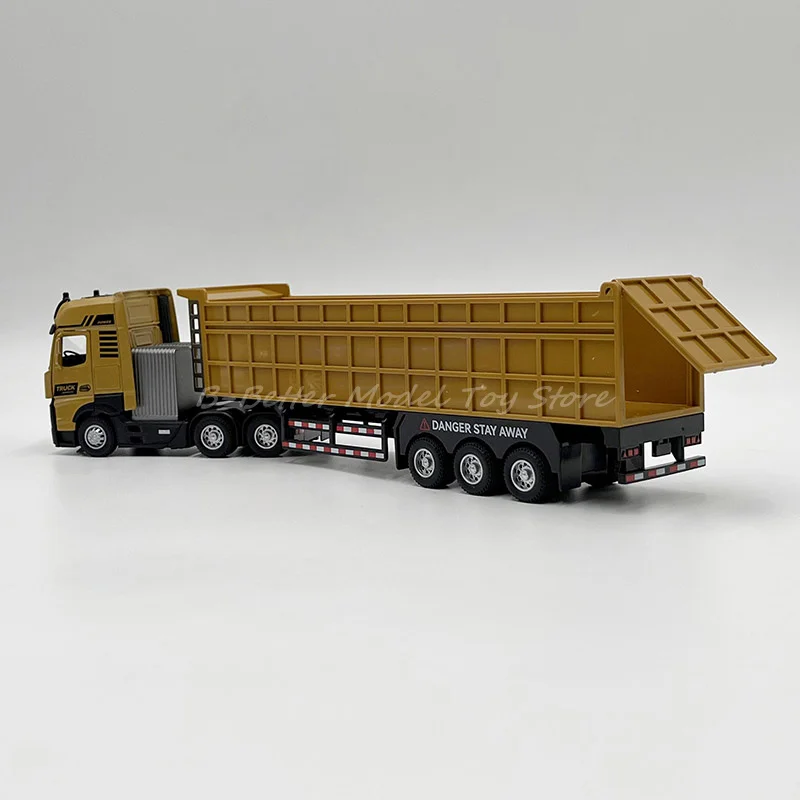 1:50 Diecast Construction Model Toy lengthen Dump Truck Tipper Pull Back With Sound & Light Children Gifts