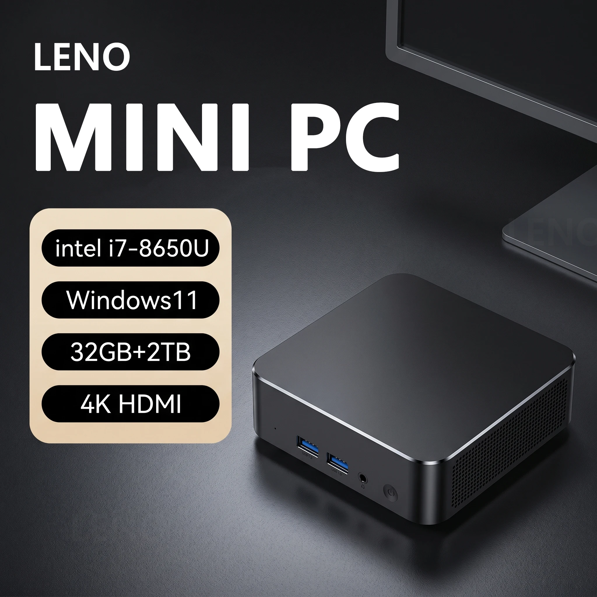 2026 Mini PC Gamer Computer  Intel Core i7-8650U 32GB RAM 1/2TB SSD FHD Bluetooth WiFi6 TYPE-C Windows 11 Gaming Office 4K HDMI