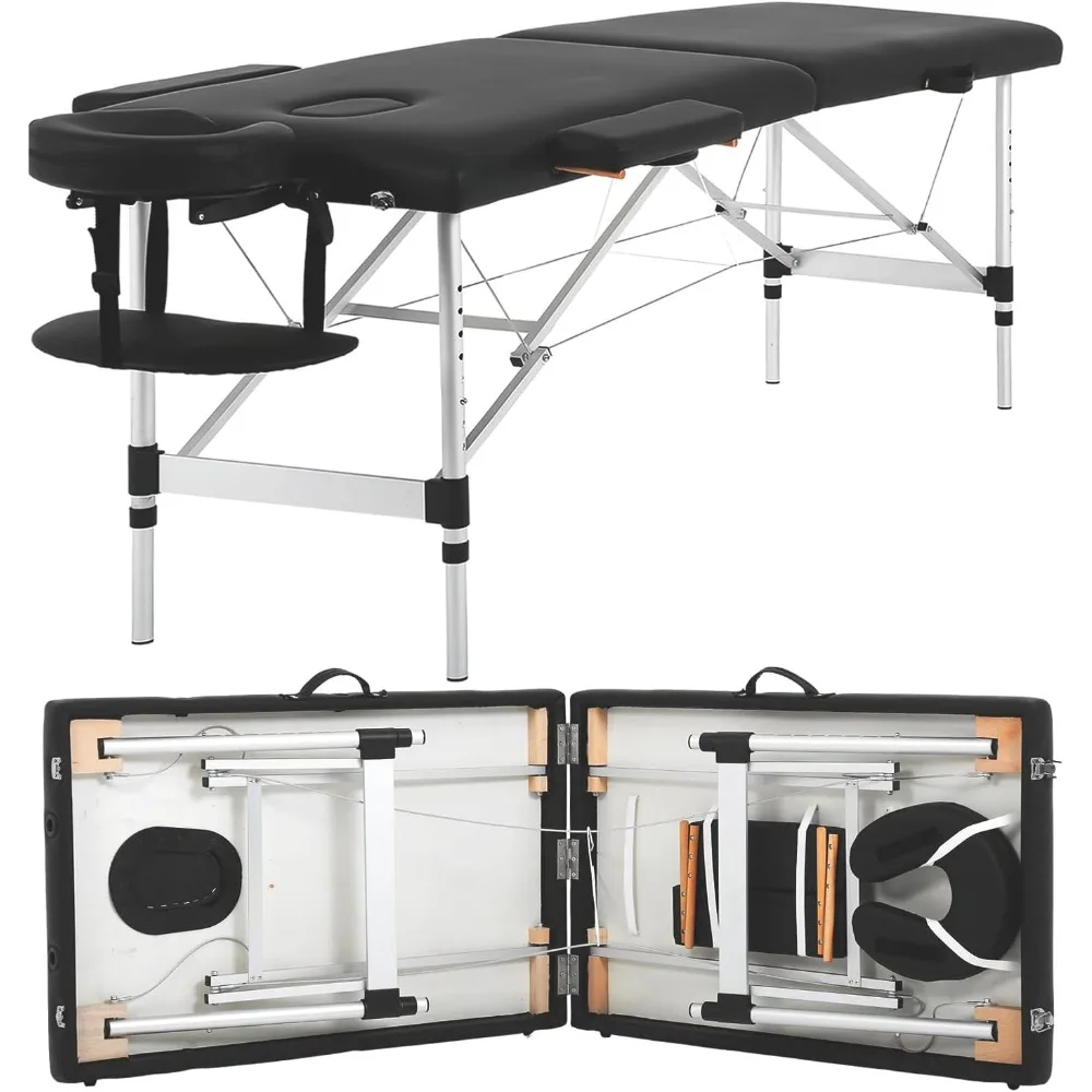 Massage Bed Portable Massage Table 2 Fold Lash Bed Aluminium Frame Spa Bed Height Adjustable Spa Table