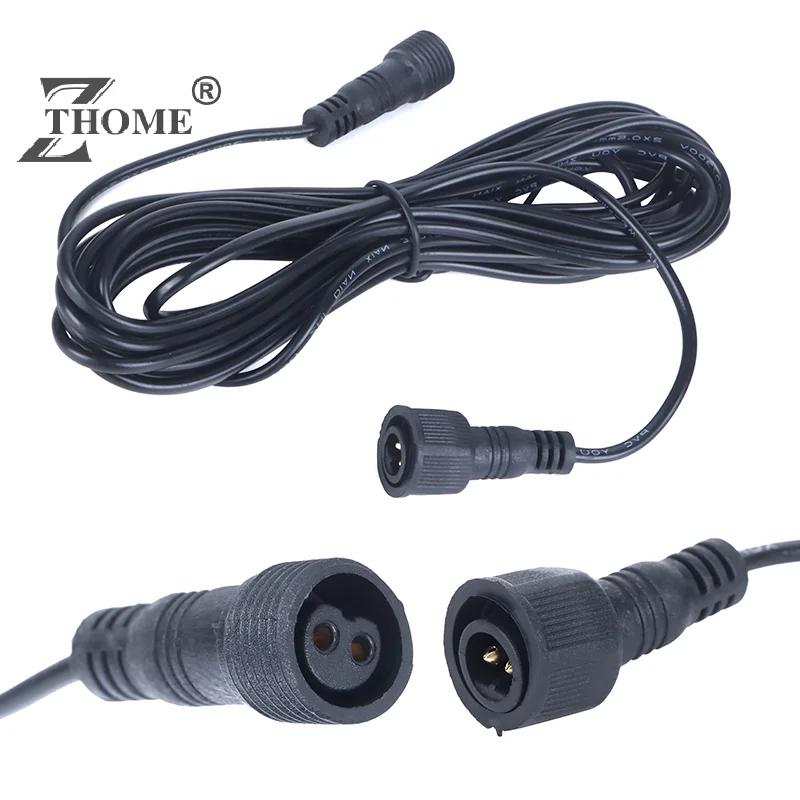 5 Meter Extension Cable For Solar Spotlight Waterproof Cable 2 Pin Male To Female Connector Floodlight Universal 5M Cable