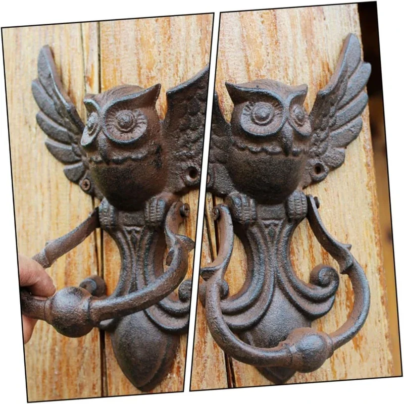 1. Cast Iron Handicrafts European American Industrial Retro Owl Door Knock Antique Door Handle Yard Door Handle Home Doorknocker