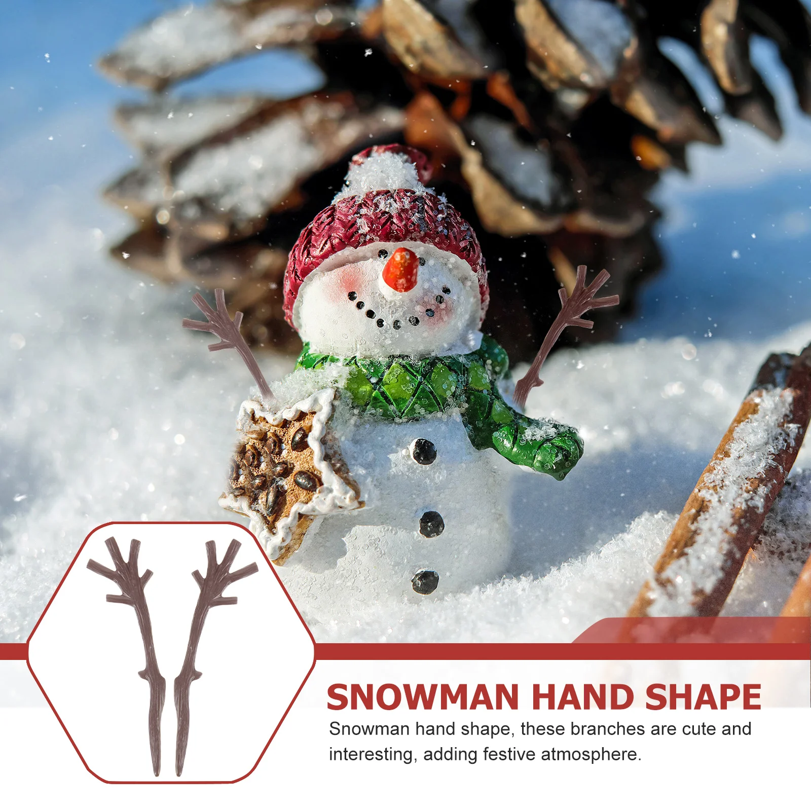 

100pcs Christmas Snowman Hand Decor Plastic Branch Antlers Diy Tree Branches For Home Mall Hotel Xmas Decoration Crafts