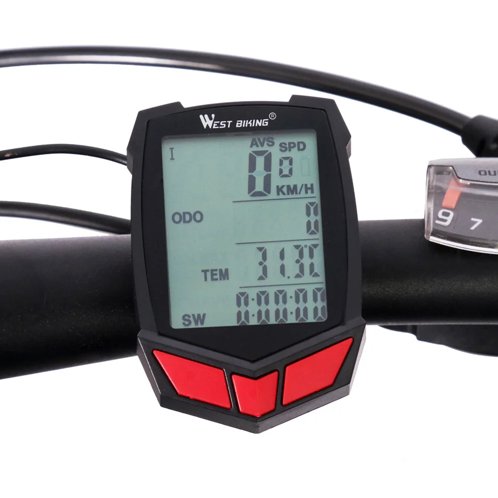 WEST BIKING Wireless Bike Computer 20 Functions Speedometer Odometer Cycling Wired Wireless+ MTB Bike Stopwatch Bicycle Computer