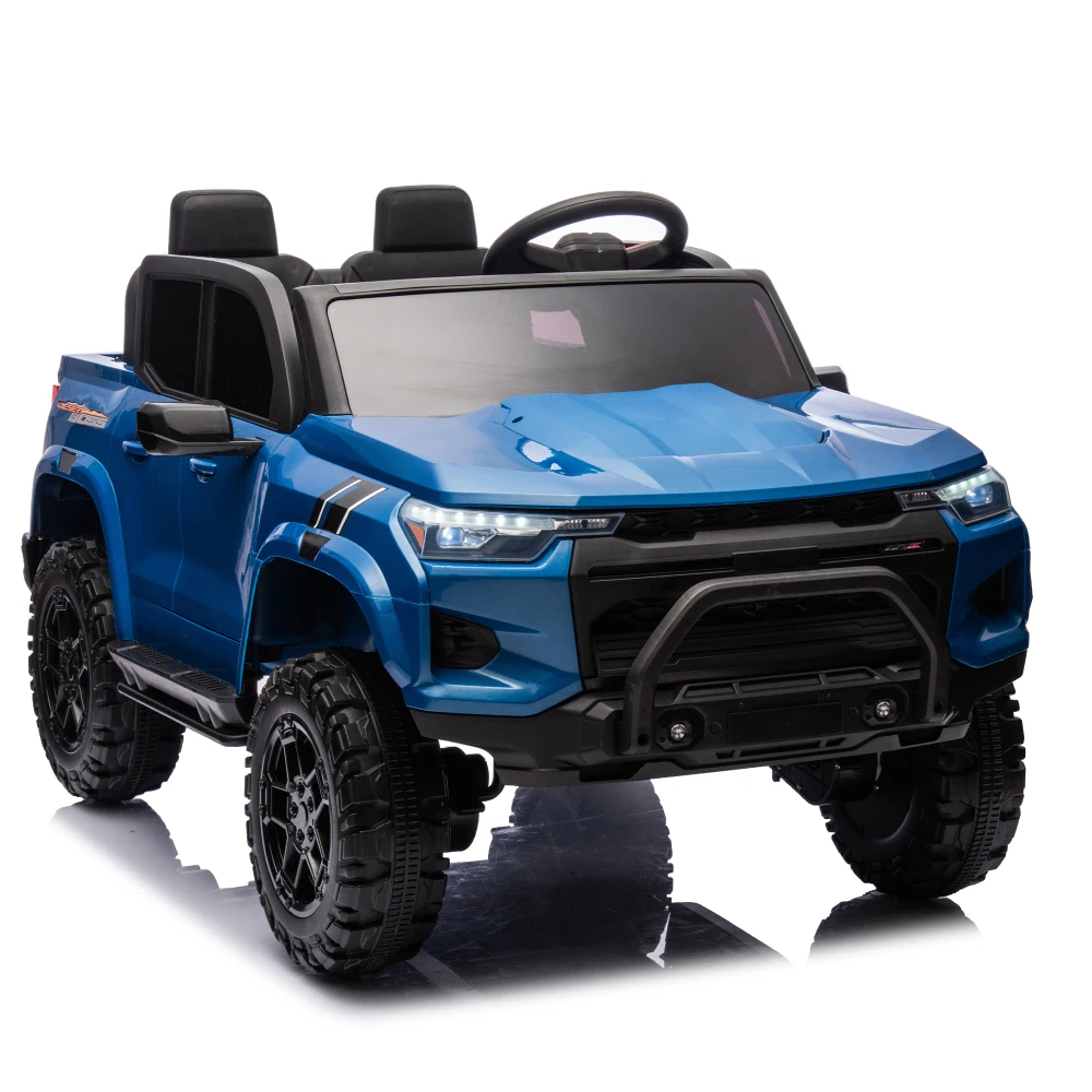 24V10A Two-seater Kids Ride On Electric Pickup, kids ride on toy W/parents remote control,4WD 800W motors,Two Safety belts