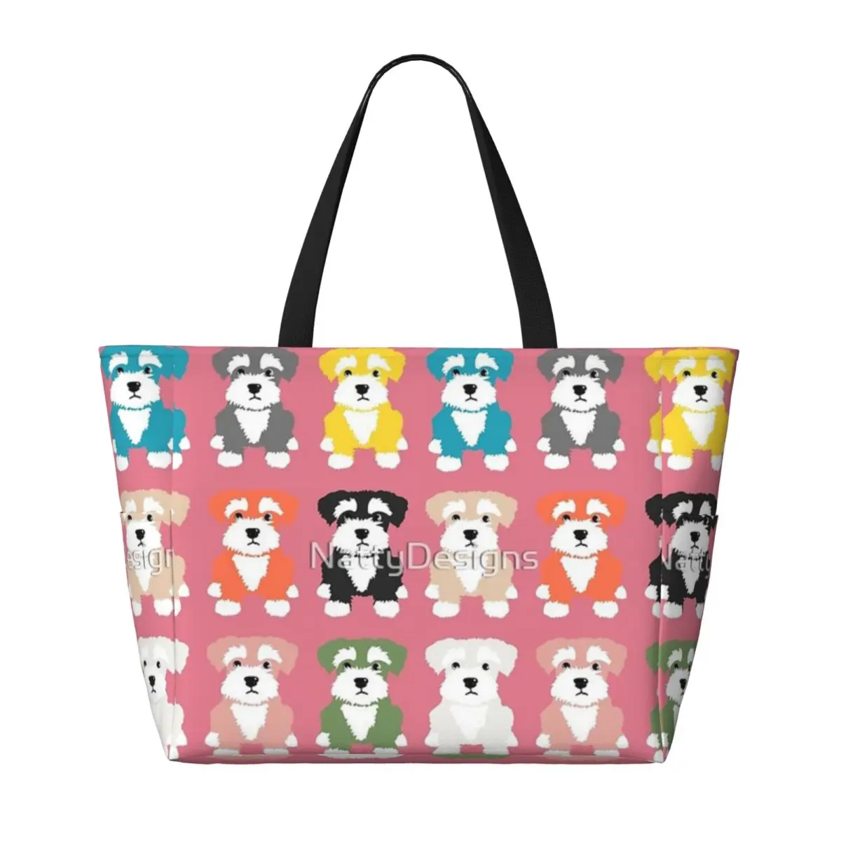 Rainbow Of Miniature Schnauzer Dogs bolsa de viaje para la playa, bolso de mano, bolso de hombro diario de gran capacidad a la moda, patrón multiestilo