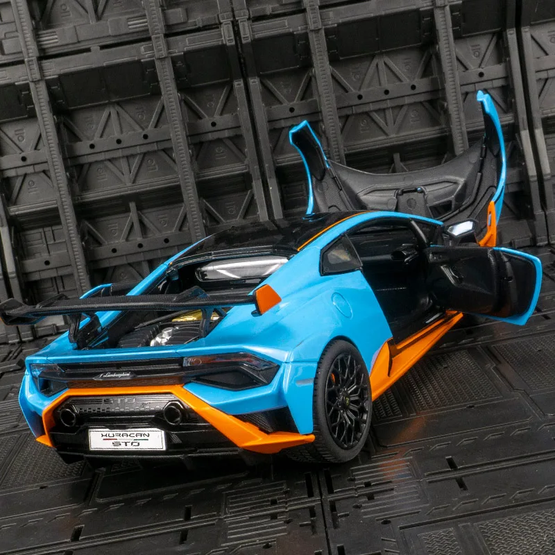 ラスター 1:18 ランボルギーニ ウラカン STO 合金製スポーツカーモデル 大型 静的車両装飾 ドアとボンネットが開閉可能 高品質