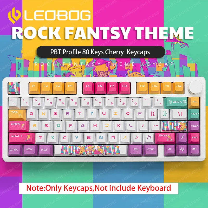 Leobog Hi8 Hi75 Mechanical Keyboard Kit 80 KeyCaps PBT Profile Thermal Sublimation Gradient Cherry Height Game Keyboard Caps