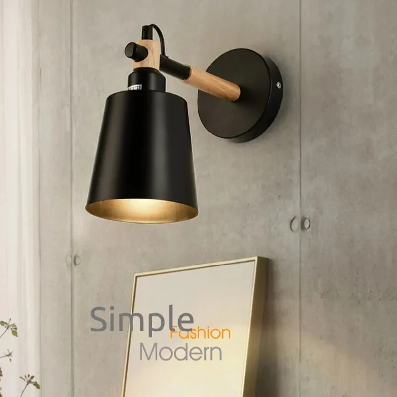 

Lamp Modern Home Decor Wood Nordic Bedroom Bedside Sconce Light LED New Living Room Aisle Design Retro Hang Lighting Indoor