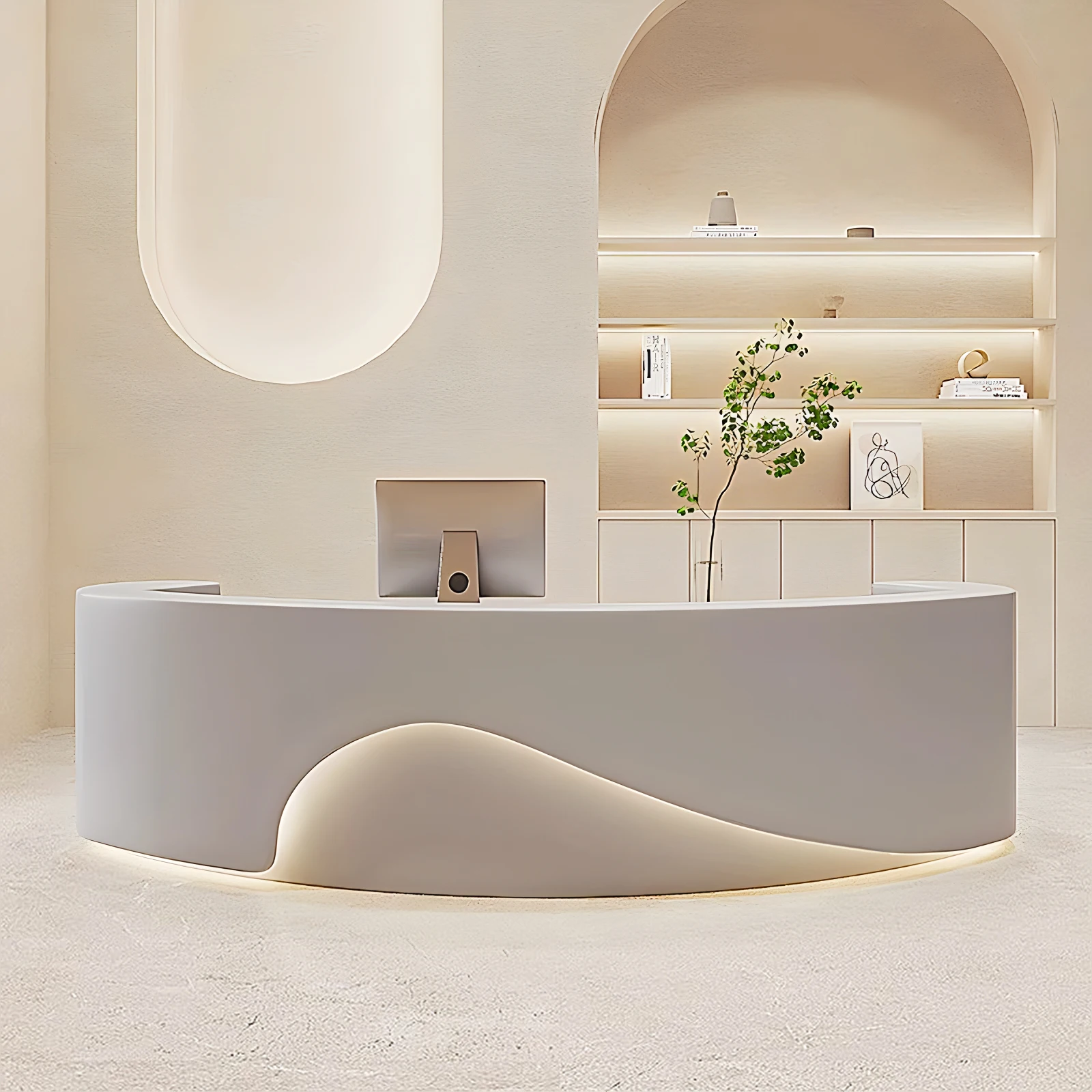 صفحة الخروج لصالون التجميل متجر الملابس مكتب الاستقبال مكتب استقبال الشركة منصة مشروبات اللوحة عداد مخصص بسيط وحديث