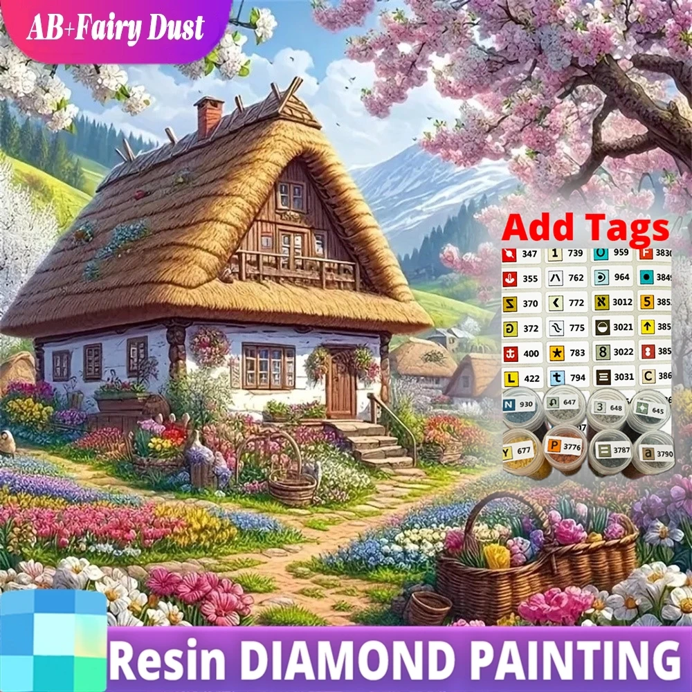 

Смола AB Сказочная Пыль Новое Прибытие Дом Алмазная Вышивка Пейзаж Дерево Мозаика Сад Акрил Товары Для Ремесла Живопись DIY Holida