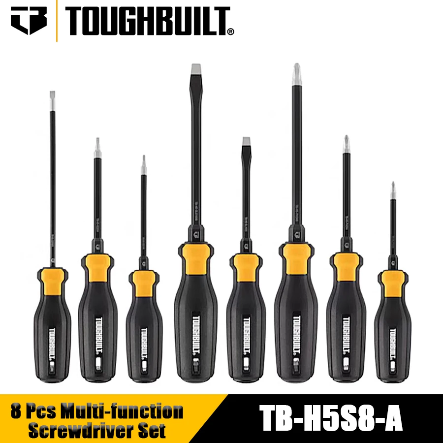 

TOUGHBUILT TB-H5S8-A Набор из 8 отверток Многофункциональная отвертка Отвертка с высоким крутящим моментом Ручные инструменты