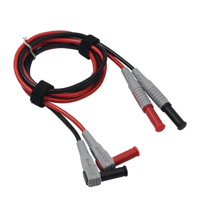 Kabel uji Multimeter, 2 buah steker pisang 90 derajat ke kabel uji lurus Las 30A/1000V garis silikon PVC lembut