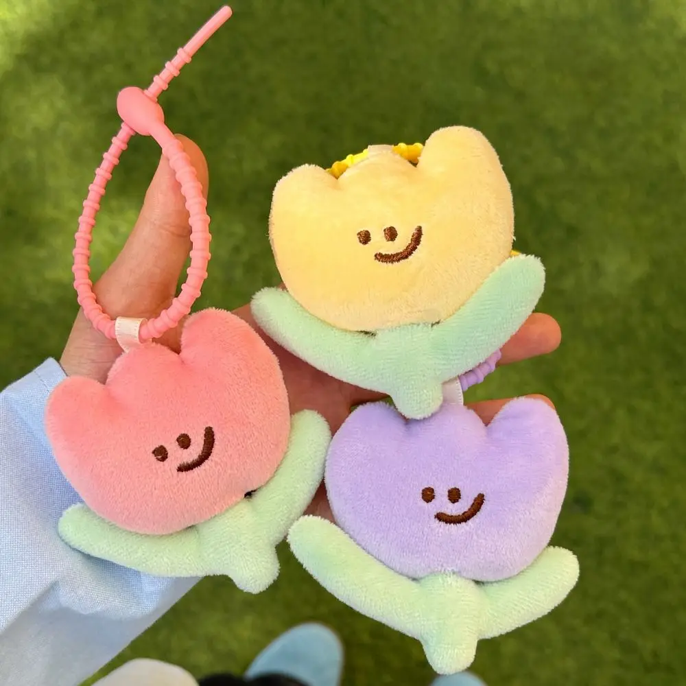 

Funny Creative Tulip Plush Keychains Cute Backpack Decorative Bag Charming Soft Flower Pendant Gift